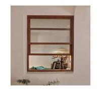 XILYZMO Montage Affleurant Cadre Fenêtres Matériau Bois Massif Verticales À Levage Fenêtres À Persiennes avec Verre Trempé Commerces Fenêtres Coulissantes pour Magasins(50x60cm)