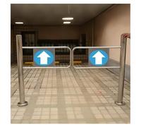 XILYZMO Portail Piéton Battant en Métal, Entrée/Sortie Dispositif Double Porte À Fermeture Automatique, Barricade en Acier Inoxydable Portes D'accès pour Magasin Bibliothèque(Total Length -1.5m)