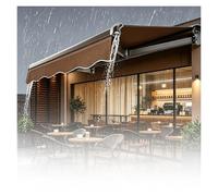 XILYZMO Store Banne Rétractable Manuel, Auvent Terrasse avec Manivelle Gouttière, Toit Protection Solaire Extérieur Aluminium Polyester, Store Occultant, Charge 100kg(G,79x59in)