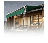 XILYZMO Store Banne Rétractable Manuel, Auvent Terrasse avec Manivelle Gouttière, Toit Protection Solaire Extérieur Aluminium Polyester, Store Occultant, Charge 100kg(F,157x118in)