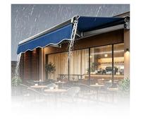 XILYZMO Store Banne Rétractable Manuel, Auvent Terrasse avec Manivelle Gouttière, Toit Protection Solaire Extérieur Aluminium Polyester, Store Occultant, Charge 100kg(B,157x59in)