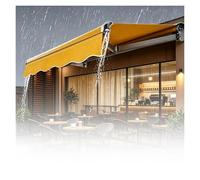 XILYZMO Store Banne Rétractable Manuel, Auvent Terrasse avec Manivelle Gouttière, Toit Protection Solaire Extérieur Aluminium Polyester, Store Occultant, Charge 100kg(J,79x59in)