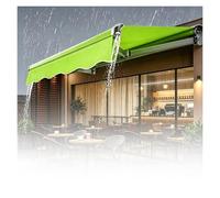XILYZMO Store Banne Rétractable Manuel, Auvent Terrasse avec Manivelle Gouttière, Toit Protection Solaire Extérieur Aluminium Polyester, Store Occultant, Charge 100kg(D,79x59in)