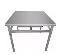 XILYZMO Table D'appoint Pliable Mobile Table Barbecue, Multifonctionnelle Acier Inoxydable Plaque Cuisson Travail, Cuisine Extérieure Îlot Cuisine Table Four pour Cuisine Jardin(90x90cm)