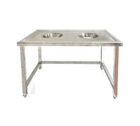 XILYZMO Table Plonge INOX Professionnel avec Vide Déchets, Station Débarrassage Entièrement Soudée Pieds Réglables pour Restauration(120x60x80cm)