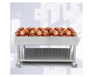 XILYZMO Table Travail Acier Inoxydable avec Égouttoir, avec Système Poulie, Table Tri Aliments Cuits, Préparation Professionnelle Viandes Braisées, pour Cuisine De Restaurant(180x60cm)