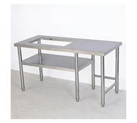 XILYZMO Table Travail Commerciale Acier Inoxydable, Installation Facile, Préparation Cuisine, avec Étagère Inférieure, Pieds Réglables, Support Rangement pour Garage, Restaurant(150x60x80cm)