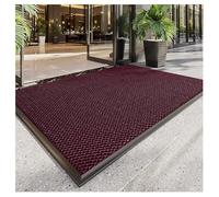 XILYZMO Tapis De Sol Commerciaux Tapis D'entrée Envers en Caoutchouc Profil Bas Paillasson d'accueil Épaisseur 1 Cm Grattoir À Bottes Tapis pour Centre Commercial Hôtel(Rosso,80x120cm)