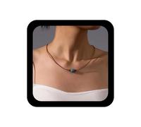 Ximdble Collier ras du cou vintage en cuir marron avec pendentif turquoise - Collier ras du cou en daim marron - Collier plastron bohème turquoise pour femme, Zinc, Pas de gemme