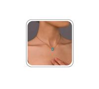 Ximdble Collier ras du cou vintage turquoise en forme de goutte d'eau - Collier ras du cou en pierre bleue - Collier ras du cou minimaliste pour femme