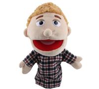 XIMEY Marionnettes à Mains Personnage Bouche Ouverte en Peluche, Doudou Marionnette Ventriloque, Jouets en Peluche pour Éducation, Jeux Interactifs, Théâtre de Marionnettes (Papa, 30cm)