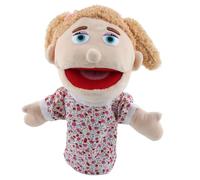 XIMEY Marionnettes à Mains Personnage Bouche Ouverte en Peluche, Doudou Marionnette Ventriloque, Jouets en Peluche pour Éducation, Jeux Interactifs, Théâtre de Marionnettes (Fille, 30cm)