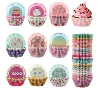 XIMEY Muffin Papier, Caissette Muffins Papier, 600 Pièces Standard, Caissettes Muffins, Renforcées, Caissettes Cupcake, Jetables Moules à Cupcakes pour Cuisson, Fêtes, Anniversaire (Mixte)