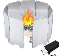 XIMEY Pare Vent Pliable Rechaud 9 Lamelles, Paravent Camping, pour Rechaud Camping Gaz, Rechaud Gaz Bivouac, Réchauds de Camping, Camping Accessoires (S)