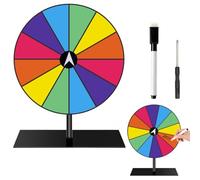 XIMEY Roue de la Fortune Effaçable 20cm, 12 Couleurs Personnalisable | Roue de la Chance, Prize Wheel avec écrire et effacer idéale pour tombolas, écoles, magasins, fêtes et événements