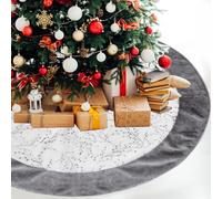 XIMEY Tapis pour Sapin de Noël 120cm, Tapis Sapin de Noel BlaWS en Peluche Douce, Jupe Sapin de Noel Rond, Jupe Sapin, Couvre-Pied de Sapin pour Décoration de Fête et Maison