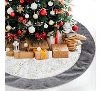 XIMEY Tapis pour Sapin de Noël 90cm, Tapis Sapin de Noel BlaWS en Peluche Douce, Jupe Sapin de Noel Rond, Jupe Sapin, Couvre-Pied de Sapin pour Décoration de Fête et Maison