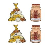 Ximimark Lot de 2 badges en forme de chien pour veste, chapeau, manteau, accessoires de décoration sur le thème des animaux + broche en émail mignon en forme de chiot de dessin animé - Badge créatif