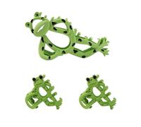 Ximimark Lot de 2 pinces à cheveux en métal avec motif grenouille et requin vert - Taille moyenne