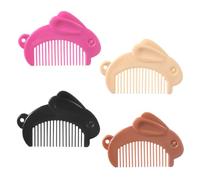 Ximimark Lot de 4 peignes à cheveux en forme de lapin de couleur unie - Facile à transporter - Outil de coiffure pour tous les types de cheveux