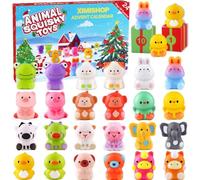 XIMISHOP Calendrier de l'Avent 2025 Mochi Squishy Squeeze Animaux Toy Compte à rebours Calendrier Squishies Stress Animaux Noël Calendrier Fidget Jouet Noël Surprises Cadeau pour filles garçons