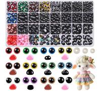 XIMISHOP Lot de 1 148 yeux en plastique colorés - 5-16 mm - Yeux de sécurité à paillettes - Pour bricolage, poupées, jouets en peluche, ours en peluche - Animaux au crochet