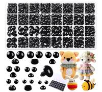 XIMISHOP Lot de 1100 yeux à boutons en plastique pour peluches avec