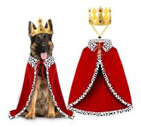 XIMISHOP Lot de 2 capes d'Halloween pour chien et très grand, cape d'Halloween mignonne et amusante avec couronne réglable pour animaux de compagnie pour chiens de taille moyenne et grande taille