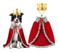 XIMISHOP Lot de 2 capes d'Halloween pour chien et très grande, mignonne, drôle et mignonne avec couronne réglable pour animaux de compagnie pour chiens de taille moyenne et grande taille (taille M)