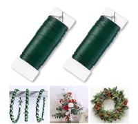 XIMISHOP Lot de 2 rouleaux de fil vert pour couronnes de Noël, arrangements floraux, bouquets de mariage, fournitures d'artisanat - 70 m
