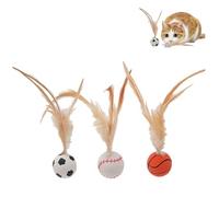 Ximlc Ensemble de Jouets interactifs en Forme de Boule de Plumes for Chats, Balle for Chat avec Plumes for Chats d'intérieur, balles rebondissantes for Chats, Jouet for Chat Celery Pets(3PCS)