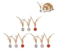 Ximlc Ensemble de Jouets interactifs en Forme de Boule de Plumes for Chats, Balle for Chat avec Plumes for Chats d'intérieur, balles rebondissantes for Chats, Jouet for Chat Celery Pets(9PCS)