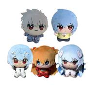 Ximman Lot de 5 coussins doux Ayanami Rei Asuka Langley Soryu en peluche - Anime Nagisa Kaworu - Accessoires de décoration de dessin animé - 10 cm - Rembourrés pour les fans