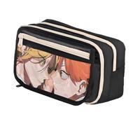 Ximman Trousse à crayons Tobio Kageyama Anime Shoyo Hinata Kuroo Tetsurou Pen Punch Anime Cartoon 3D Imprimé Grande trousse de rangement étudiant saison scolaire Cadeau pratique, Noir 3, 21x8x13cm
