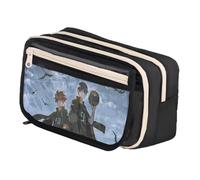 Ximman Trousse à crayons Tobio Kageyama Anime Shoyo Hinata Kuroo Tetsurou Pen Punch Anime Cartoon 3D Imprimé Grande trousse de rangement étudiant saison scolaire Cadeau pratique, Noir 2, 21x8x13cm