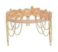 XINAJUND Bandeau élégant avec strass pour femme Style années 20 Bandeau à cheveux pour robe de soirée Festival de musique Accessoire de fête