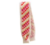 XINAJUND Bandeau en tricot pour adulte - Réglable - Élégant - Motif floral - Broderie - Décoration de cheveux pour tous les jours et les voyages