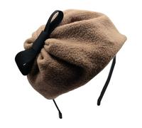 XINAJUND Bibi rétro en feutre foncé pour fêtes costumées cloutées avec nœud pour mariage