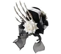 XINAJUND Pince à cheveux en forme de fleur, chapeau haut de gamme, tête de mort, pince à cheveux plate pour Halloween, chapeau haut-de-forme, pince à cheveux élégante pour bouquets