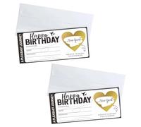 xinanalya Lot de 2 cartes d'embarquement à gratter - Avec autocollant en forme de cœur doré - Enveloppe blanche pour révéler un cadeau