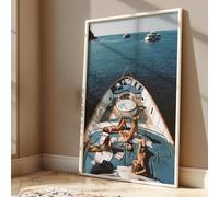 XINBAO Affiche de yacht de luxe, impressions photographiques, impression sur toile de bateau luxueux, peinture de voile en été, décoration murale photo 60x90 cm sans cadre