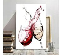 XINBAO Affiche moderne sur toile représentant des éclaboussures de vin rouge et blanc, pour salon, chambre à coucher, couloir, décoration murale (80 x 110 cm, sans cadre)