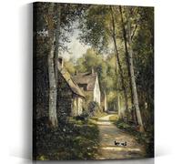 XINBAO Affiche murale vintage sur toile, décoration murale de campagne, paysage, cuisine, peinture de campagne, 30 x 45 cm, avec cadre