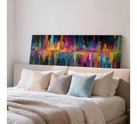 XINBAO Art mural abstrait, toile panoramique grand format, impression encadrée longue et étroite, décoration glitch colorée grand format, affiches et impressions (40 x 120 cm/cadre intérieur)