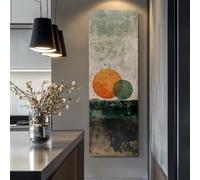 XINBAO Art mural Japandi - Peinture Wabi Sabi haute et étroite - Toile verticale allongée - Impression sur toile haute et étroite - Images abstraites (55 x 110 cm/Cadre intérieur)