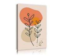 XINBAO Boho Terracotta Green Canvas Wall Art Abstrait Bohème Décoration Murale Affiche Impressions Milieu Du Siècle Géométrique Peinture Murale Art 40x60cm Avec Cadre