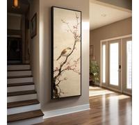 XINBAO Décoration minimaliste, impression abstraite d'oiseaux, grande peinture verticale, toile fine et haute, tableau d'animaux bohèmes (45 x 135 cm/sans cadre)