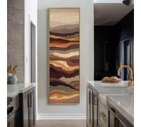 XINBAO Décoration murale pour la maison, Grande peinture abstraite de fleurs Wabi Sabi - Art mural sur toile Japandi - Affiches hautes et étroites sur toile (50x150cm/sans cadre)