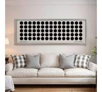 XINBAO Décoration murale style milieu du siècle, impression Bauhaus horizontale longue et étroite rétro, décor de cercles géométriques, toile panoramique encadrée (35 x 105 cm/cadre intérieur)
