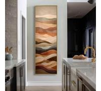 XINBAO Grande peinture abstraite florale Wabi Sabi - Art mural sur toile Japandi - Affiche murale haute et étroite - Décoration murale pour la maison (35 x 105 cm/cadre intérieur)